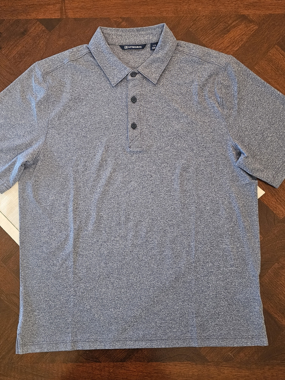 Cutter & Buck Men's Heathered Gray-Blue Polo